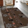 thumbnail image 2 of 3'x5' Rug for Living Room Bedroom, Japanese Style Washable Area Rugs Non-Slip Carpet Mats, Farmhouse Brown Cat House Trees Flowers Indoor Low Pile Area Rug Runner for Kitchen, Mudroom, 2 of 8