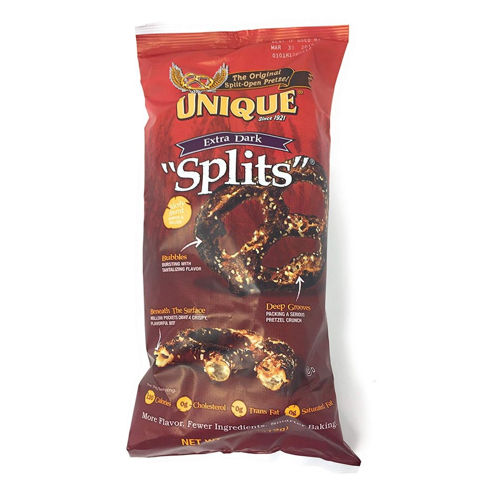 Unique Extra Dark Pretzel Splits, 11 Oz. Bag (Four 11 Oz. Bags) by Unique Pretzels Walmart