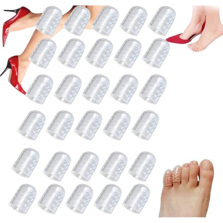 Silicone Anti-Friction Gel Toe Protector - Clear Silicone Anti-Friction Toe Protector, Silicone Toe Caps Anti-Friction Breathable Toe Protector Covers, Silicone Toe Protectors (30 pcs)