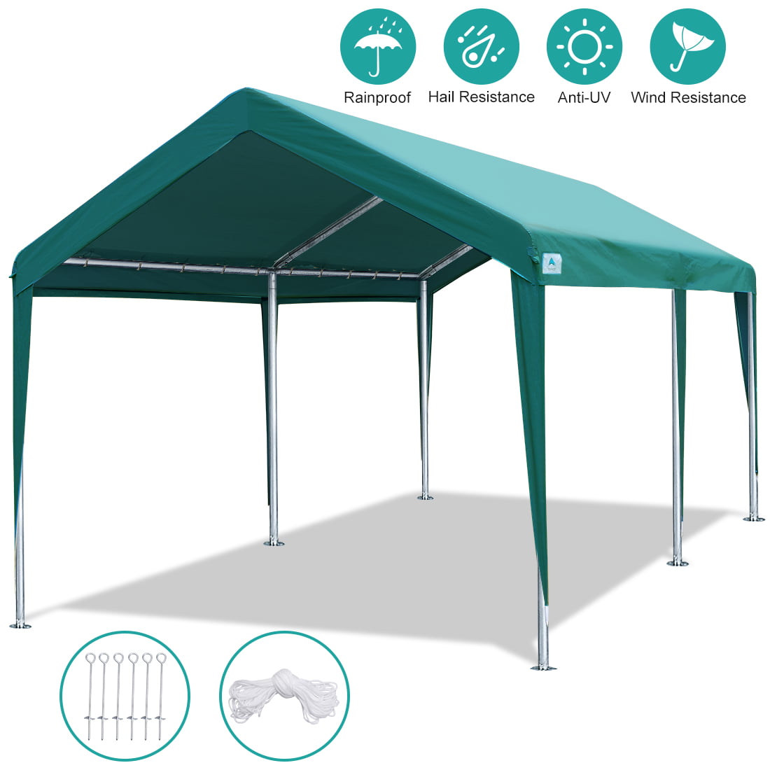 10x20 FT Carport Canopy Tent Steel Heavy Duty Outdoor Portable Car Shelter 6 Leg