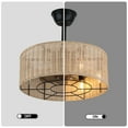 thumbnail image 5 of Cusp Barn 18" Rattan Caged Ceiling Fan with Light Fandelier Ceiling Fan for Bedroom, Remote Control, 3-Speed, E12 Bulb, Black, 5 of 11