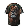 thumbnail image 4 of Goofa Lion Forest Crown Printed Men's Casual Short-sleeved Shirt,Lightweight Breathable Button-down,Summer Casual men's top,Versatile Fashion shirt-Large, 4 of 7