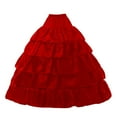 thumbnail image 4 of KHONTS Women's Crinoline 5 Ruffles Layers Petticoat Half Underskirt for Wedding Dress Ball Gown Red One Size, 4 of 4