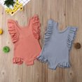 thumbnail image 3 of Kids Toddler Girl Ruffle Sleeve One-Piece Swimwear Backless Swimsuit Bathing Suit, 3 of 5