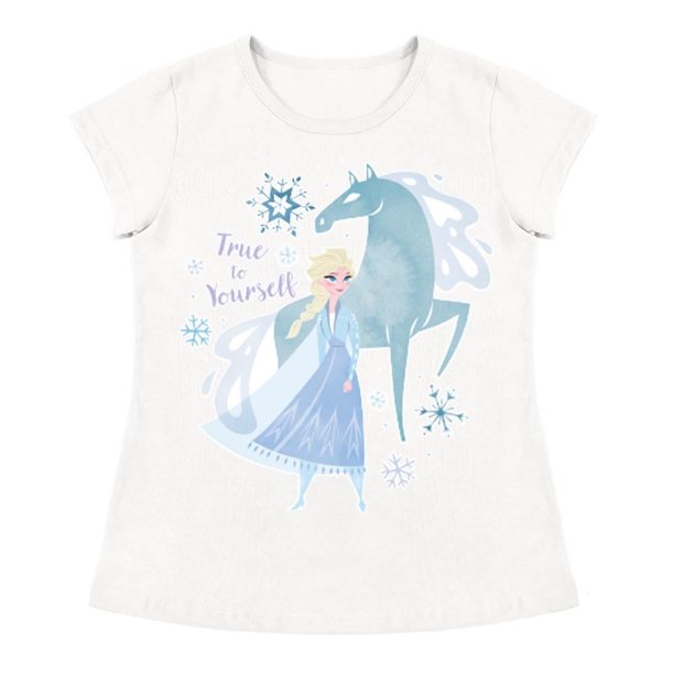Playera Para Niña Disney Frozen Cuello Redondo Manga Corta Talla 6 Blanco