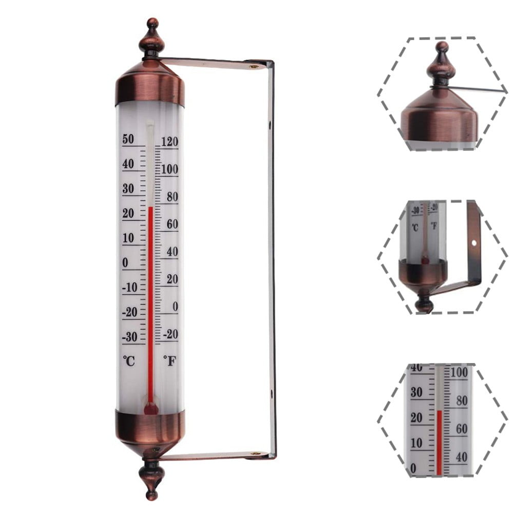 Garden Solar Charing Thermometers Decorative Thermometer Suower Enclosure  for Patio Decoration Creative Garden Thermometer