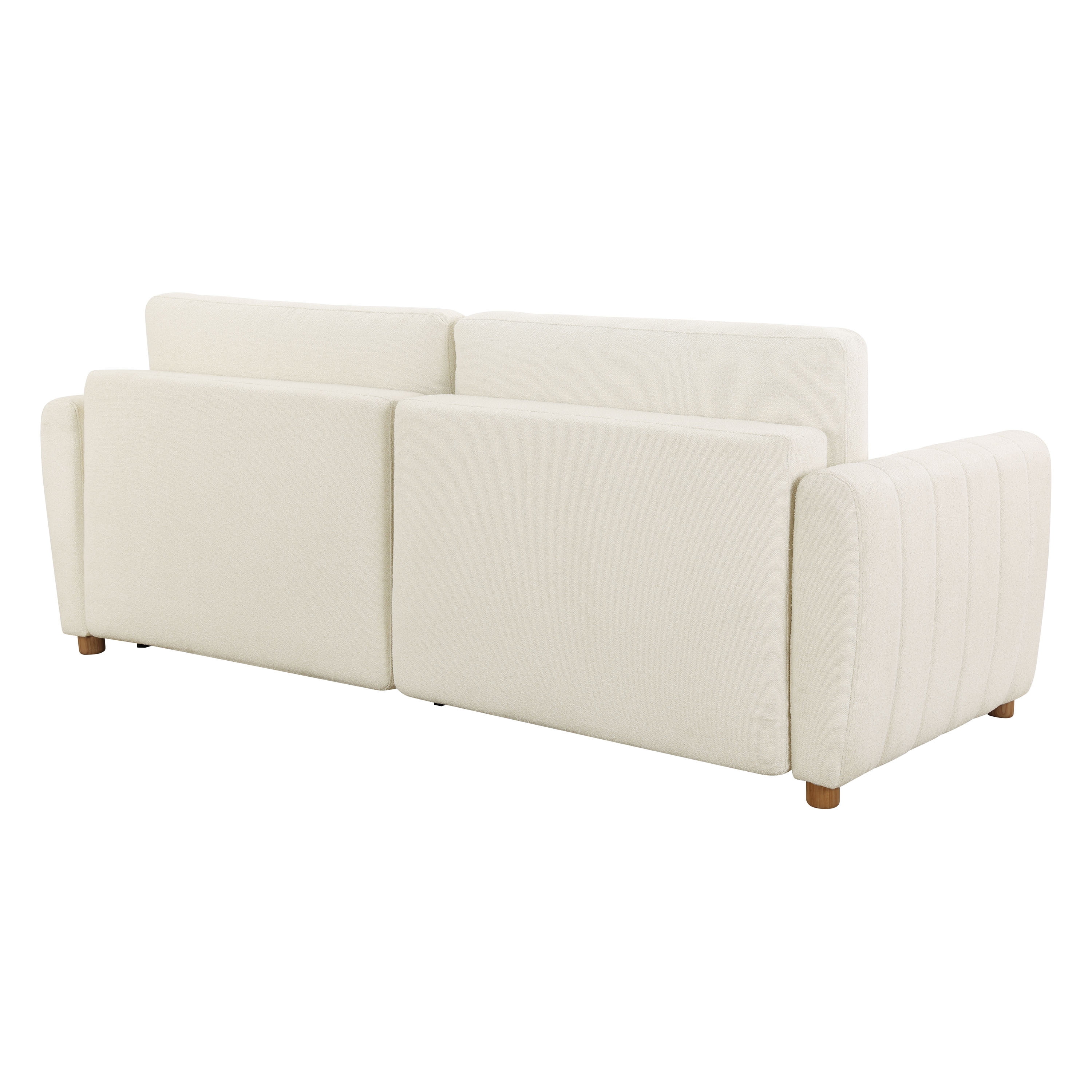 Serta Grant Scandinavian Convertible Sofa with Queen Size Sleeper, Ivory Boucle Fabric