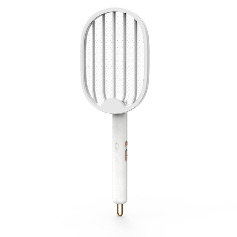 Rechargeable Fly Swatter Racket Handheld Bug Zapper with LED Light, USB