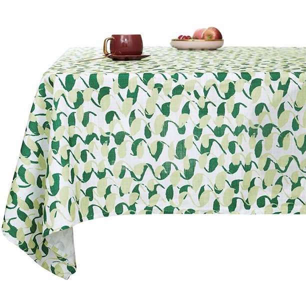FfycinFaux Linen Pattern Tablecloths, Water and Spill Resistant ...