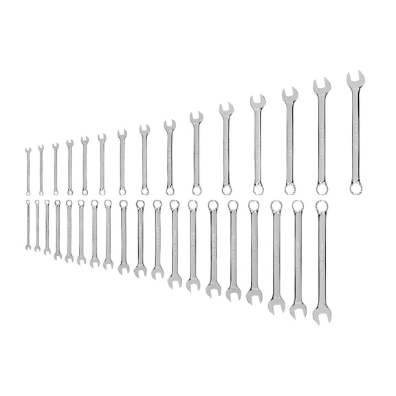 TEKTON Combination Wrench Set, 34-Piece (1/4 -1 in., 6 -24 mm) | WCB90302