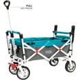 thumbnail image 2 of CREATIVE OUTDOOR Push-Pull Collapsible Folding Wagon Stroller Cart, Gray/Teal, 2 of 7