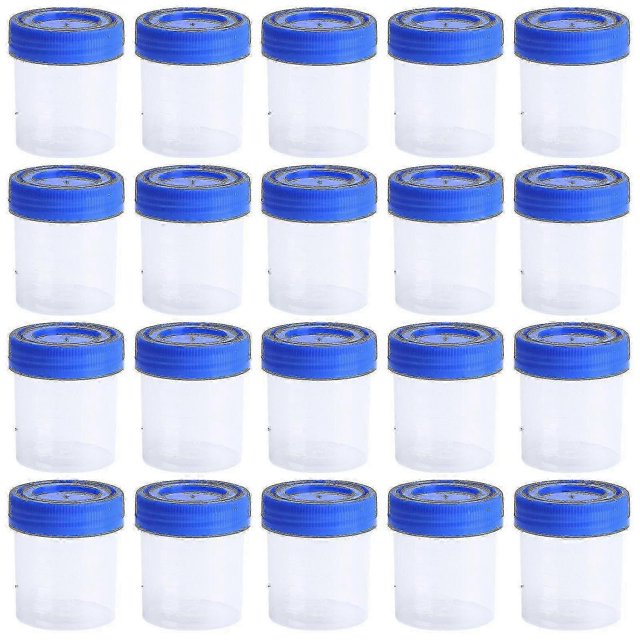 50 Pcs/1 Pack 40ml Plastic Specimen Sampling Cup Practical Urine Sealed Container With Spiral Cover For Laboratory Use (random Color)