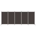 thumbnail image 3 of Carevas 5-Panel Room Divider Brown 170.5"x70.9" Fabric, 3 of 7