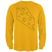 Halloween Swiss Cheese Food Costume Mens Long Sleeve T Shirt Gold LG