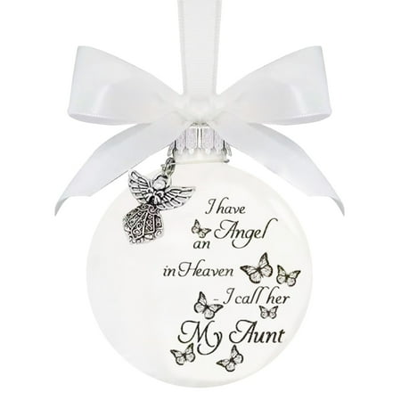 

Dtydtpe christmas decorations Christmas Ball Memorial Ornaments Round Shape Butterfly Print Ornament Of Christmas Pendant For Memorial Relatives Christmas Ornaments Home Decor