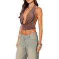 thumbnail image 1 of Hauts Dos Nu pour Femmes Col en V Profond Sans Manches Dos Nu Lacets Sorties Y2K Été Style Rue Marron m, 1 of 10