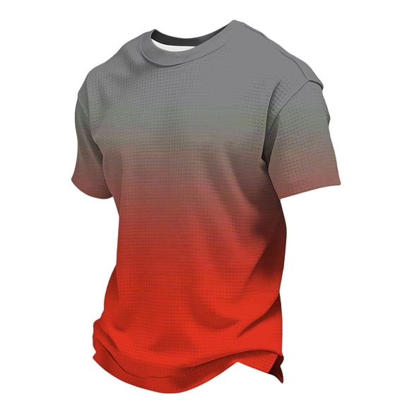 CAIVO T-Shirts Toddler Boys Girls Short Sleeve Tee Gradient Color Print Knit Crewneck Summer Shirt Kids Tops Cozy Dailywear