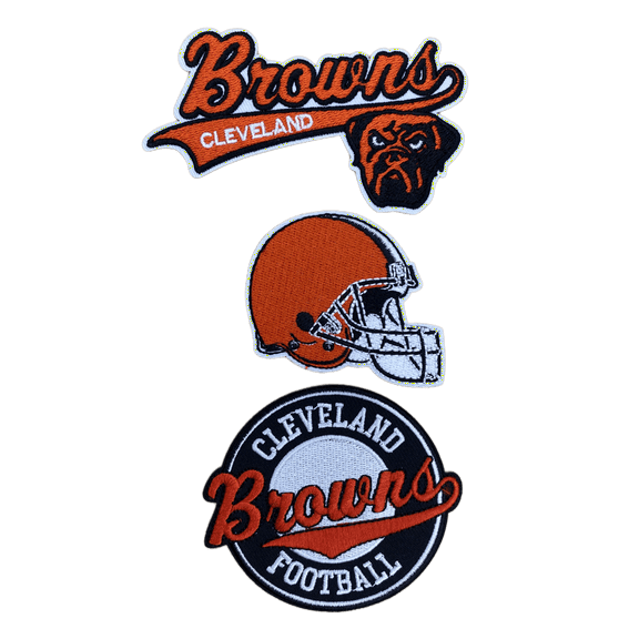 Cleveland Browns Iron-On Patches (Set of 3)