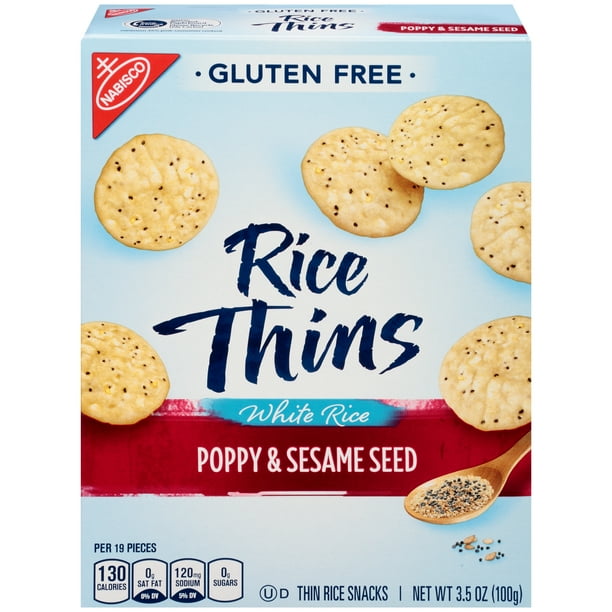 Nabisco Rice Thins GlutenFree White Rice Poppy & Sesame Seed Thin Snacks, 3.5 Oz.