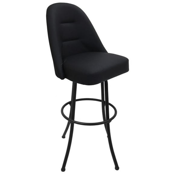 Swivel Metal Bar Stool 30" M-235 - Black Vinyl - Grey
