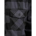 thumbnail image 5 of BRANDIT INDIVIDUAL WEAR Adult Male Flannel Check Long Sleeve Shirt, Color: Black/Gray Charcoal, Size: XXL, 5 of 7