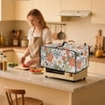 thumbnail image 3 of Renewold Toaster Oven Cover Stain-Resistant Air Fryer Smart Oven Protector with Storage Pockets Easy Clean Kitchen Appliance Accessories, 18.5 x 14.5 x 9 Inches, Floral Orange Blue, 3 of 7