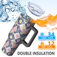 thumbnail image 5 of 40oz Pioneer Flower Floral Print Pattern Insulated Tumbler with Handle, BPA-Free Leak Proof Lid and Straws, Double Wall Vacuum, Hot 12h/Cold 34h, 5 of 6