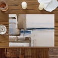thumbnail image 2 of Beige Brown Blue Placemats for Dinning Table Set of 6, Vintage Abstract Mottled Texture Burlap Kitchen Place Mats Waterproof Cloth Table Mats, Indoor Outdoor Placemats Easy Clean Dinner Decor, 2 of 8