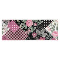 Pioneer Flower Floral Print Pattern Kitchen Rug Mat,Kitchen Runner Rugs Non Skid Washable,Decorative Kitchen Floor Mats for Kitchen,Sink,Laundry,17"X47"