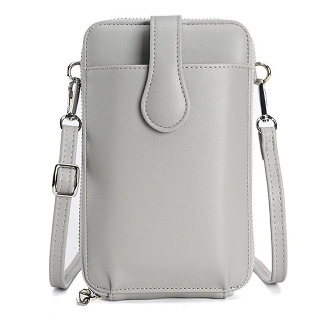 Bolso para teléfono móvil con hebilla de cinturón de PU para mujer, monedero multifuncional con capacidad para monedas, bolso para teléfono móvil