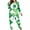 Green-15, variant on LYEAA Green Pajama Set Women Plus Size Clover Print Crewneck Long Sleeve Top and Pant Sleepwear Holiday Nightwear