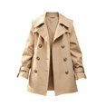 thumbnail image 5 of UAYOTSE Girls Double Breasted Trench Coat Lapel Mid Length Elegant Outerwear, 5 of 7
