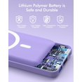 thumbnail image 7 of Podoru Wireless Portable Charger, 10000mAh Magnetic Power Bank LED Display 22.5W PD Fast Charging Battery Pack for iPhone 16/15/14/13/12/Mini/Pro/Pro Max-Purple, 7 of 7