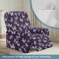 thumbnail image 2 of SCRAWLGOD Violet Butterfly Print Recliner Chair Covers, Stretch Reclining Cover, Wear Resistant Recliner Sofa Slipcovers, Recliner Couch Covers Furniture Protector Covers for Pet, 2 of 7