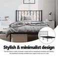 thumbnail image 4 of vidaXL Twin XL Metal Bed Frame with Headboard, Under Bed Storage, Noise Free, Black, No Mattress, 4 of 10