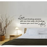 LOVE ISN'T FINDING SOMEONE ~ WALL DECAL, HOME DECOR 12" X 30"