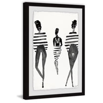 Black Stripes Framed Painting Print
