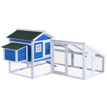 Lovupet 70 Wood Plastic Composite Chicken Coop Hen House Rabbit Hutch Backyard Cage N0326b0327blue