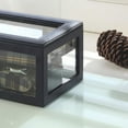 thumbnail image 5 of 9.8" Long Tempered Glass and Leather Jewelry Case / Watch Display, Blue, 5 of 5