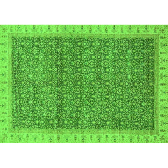 Ahgly Company Indoor Rectangle Abstract Green Modern Area Rugs, 7' x 9'