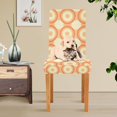 thumbnail image 4 of Yayeee 4 Pack Dining Chair Covers Stretch Parson Chairs Slipcovers Seat Protector, Orange Circle, 4 of 6