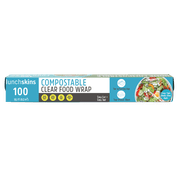 Lunchskins Clear Compostable Food Wrap, Eco-Friendly, Plastic-Free Alternative, 50 sq ft