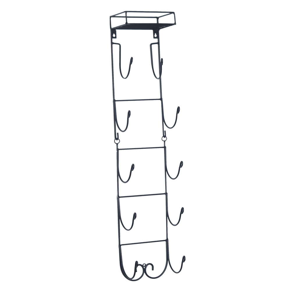 Kepooman Six Levels Modern Wall Mount Towel Rack Holder with Top Shelf, Black Kepooman Six Levels Modern Wall Mount Towel Rack Holder with Top Shelf, Black
