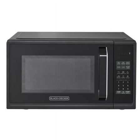 Black Modern Stainless Steel Finish .9cu ft 900-Watt Microwave Oven With Multi-Stage Cooking