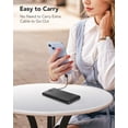 thumbnail image 5 of Portable Charger Built-in Cables and AC Wall Plug, USB C Power Bank 10000mAh, 2023 Upgraded Version VRURC Phone Charger Compact Lightweight External Battery Pack for Smart Phones, Tablets-Pure Black, 5 of 5