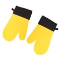thumbnail image 1 of Manoplas De Cocina, Silicona, Puños De Algodón Fáciles De Limpiar, Forro, 2 Uds., Guantes Antideslizantes Para Horno Para Cocinar Panadería, 1 of 7