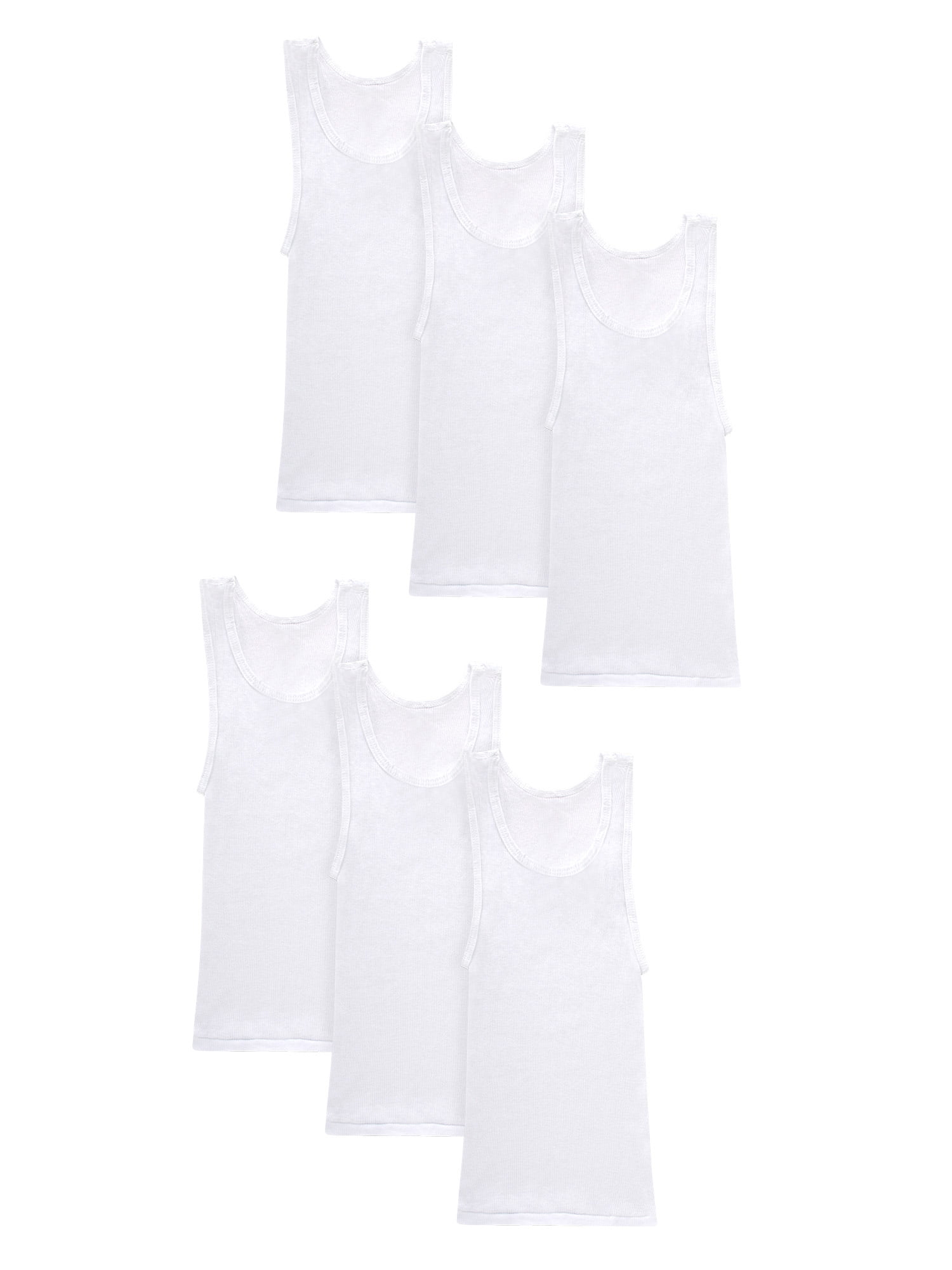 Hanes Boys' White Tank Undershirts, 5+1 Bonus Pack - Walmart.com