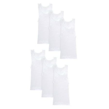 Hanes Boys' Solid 5pk Ribbed Tank - White M