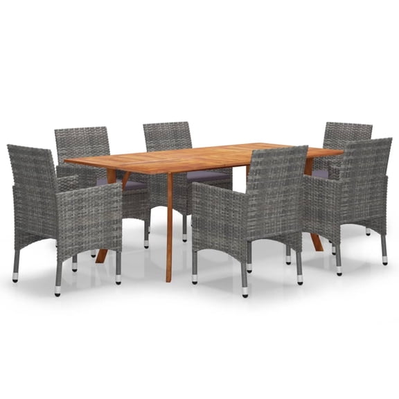 vidaXL Patio Dining Set Outdoor Garden Dinette Seating Multi Colors 5/7 Piece