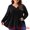Black, variant on DARING DIVA Women's Plus Tops Notched Neck Front Pleated T-Shirt Blouses 3X Dark Green